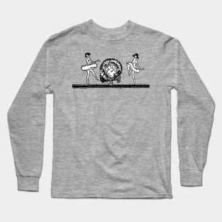 Art Deco Dancers and Turkey Thanksgiving Long Sleeve T-Shirt